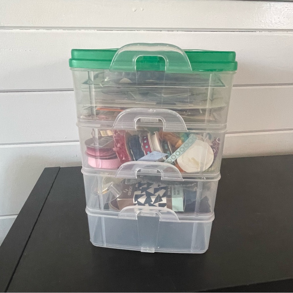 Scrapbooking Supplies Mystery Box Stackable Container Art Craft - Picture 10 of 11